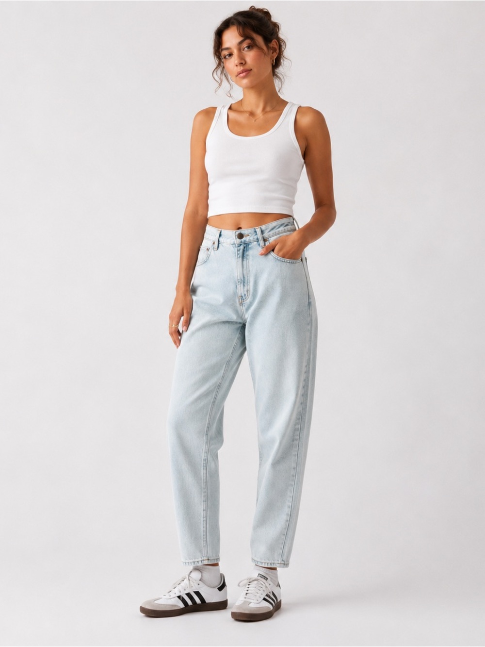 Vintage 90s Ultra Light Wash Mom Jeans by Chic
